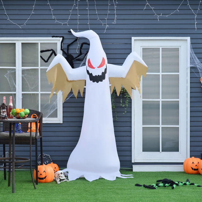 Aufblasbarer Halloween-Geist, 2,4 m, LED-beleuchtet, wetterfest