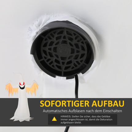 Aufblasbarer Halloween-Geist, 2,4 m, LED-beleuchtet, wetterfest