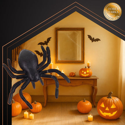 Halloween Plastic Spiders, 10 Pcs, 3x3 cm, Black