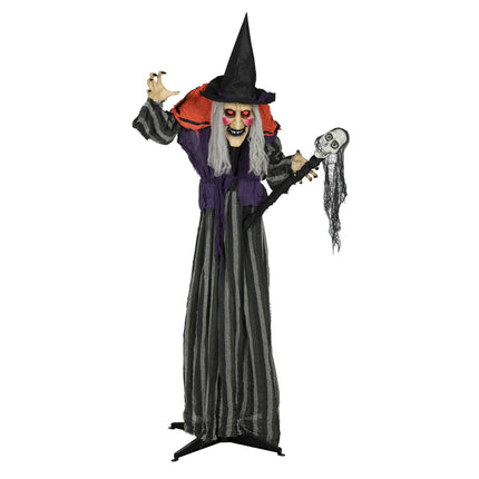 Halloweenská dekorace čarodějnice, 160 cm, LED osvětlení, zvuk