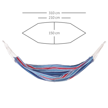 Outdoor-Hängematte aus Baumwolle, 310 x 150 cm, 180 kg Tragkraft