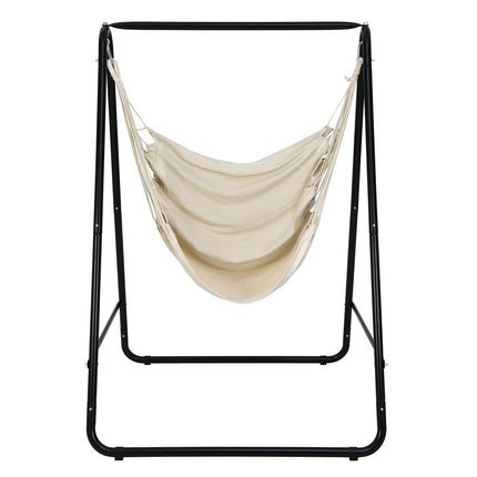 Hängesessel mit Gestell, Beige, 120 kg Tragkraft