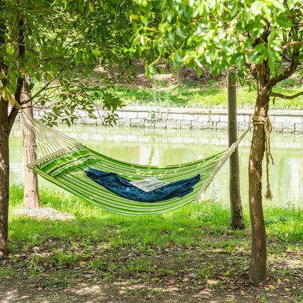 Hängematte für 2 Personen mit Kissen, Camping, 188x140 cm, grün