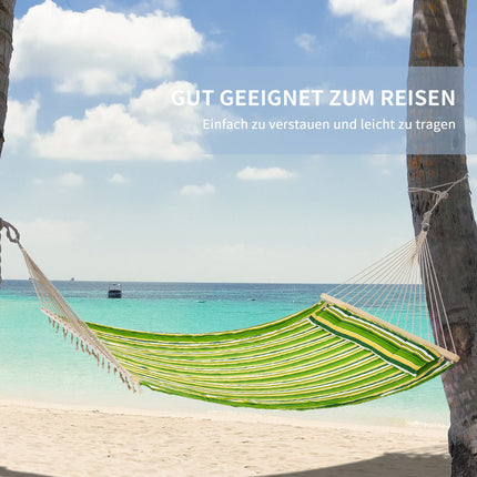 Hängematte für 2 Personen mit Kissen, Camping, 188x140 cm, grün