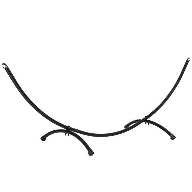 Hangmatframe Voor Hangmat 3M Hangmatstandaard Met Trekkoord Tuin Strand Stalen Frame Zwart 300 X 90 X 100 Cm