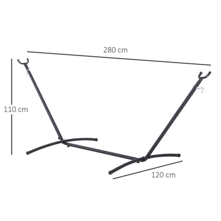 Metall-Hängematte mit Haken - 280 x 120 x 110 cm, 120 kg Tragkraft
