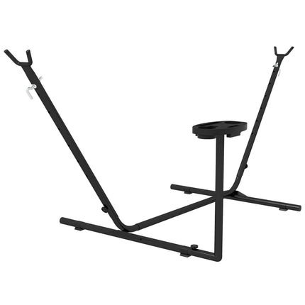 Steel hammock with side shelf, capacity 150 kg, black