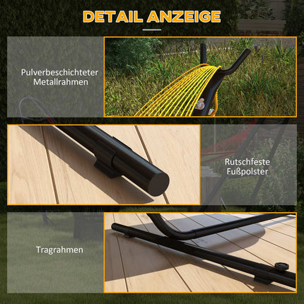 Steel hammock with side shelf, capacity 150 kg, black