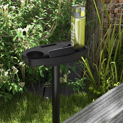 Steel hammock with side shelf, capacity 150 kg, black