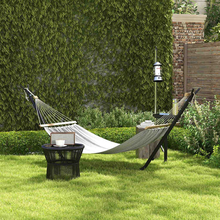 Steel hammock with side shelf, capacity 150 kg, black