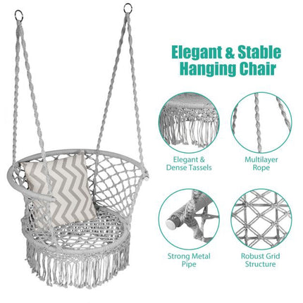 Hammock Swing Chair, Foldable, 160kg, Gray