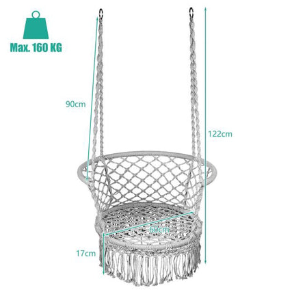 Hammock Swing Chair, Foldable, 160kg, Gray
