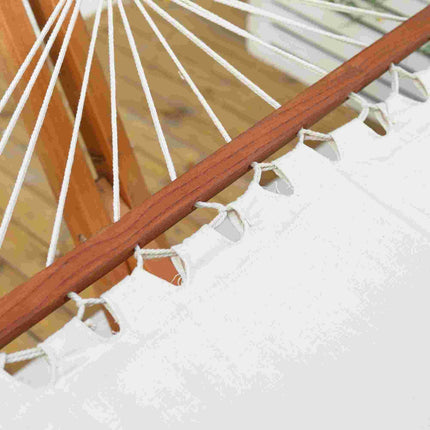Verstellbare Kiefernhängematte mit Gestell, cremeweiß 388cm