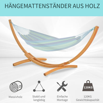 Kiefernhängematte mit Zugseil, 325 x 120 x 118 cm