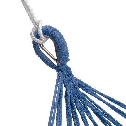 Hammock with 70cm Wooden Beam & Metal Holder, Blue