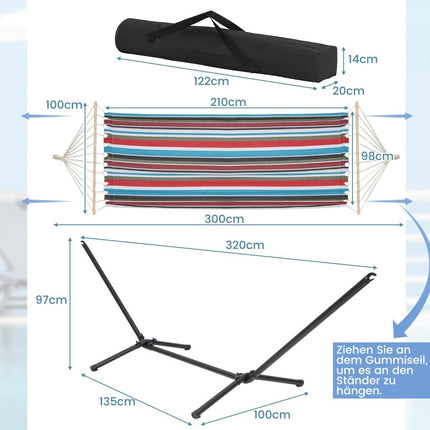 Hängematte mit Ständer &amp; Tragetasche &amp; weicher Schlafmatte Outdoor-Hängemattenbett