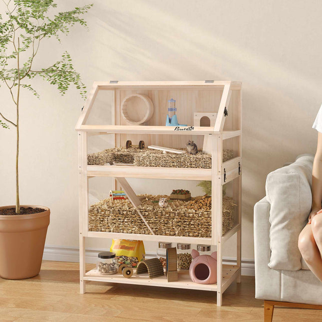 Hamster Cage with 3 Levels, Accessories, Easy Clean