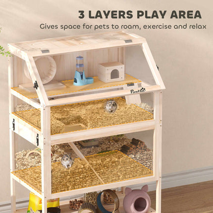 Hamsterkäfig mit 3 Etagen, Zubehör, leicht zu reinigen