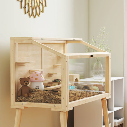 Hamsterkäfig mit Zubehör, 110x52x101 cm, Holz/Kunststoff