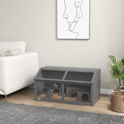 Hamsterkäfig mit Brücke, Hütte und Plattform, 85x45x44 cm