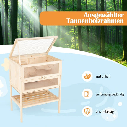 Hamster Cage with Mesh Roof, Lockable Door, Acrylic Panel
