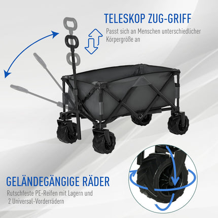 Skládací zahradní vozík s 360° otočnými kolečky, nosnost 20 kg
