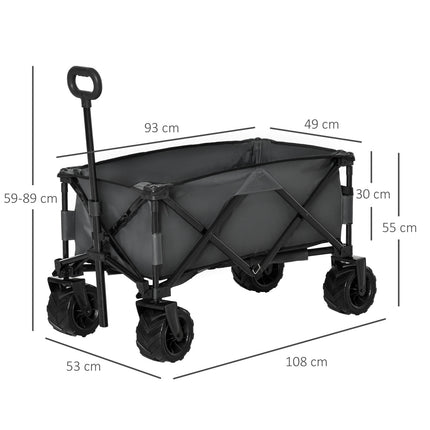Skládací zahradní vozík s 360° otočnými kolečky, nosnost 20 kg