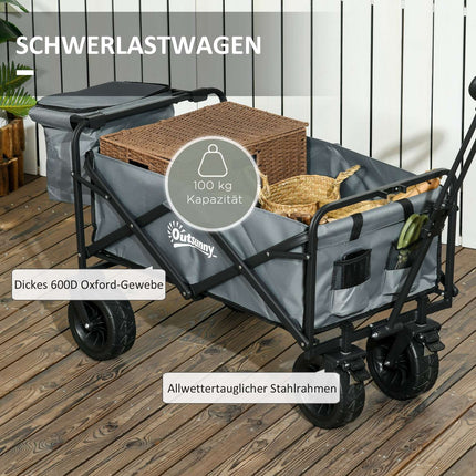 Collapsible trolley with cooler bag, 120 kg capacity