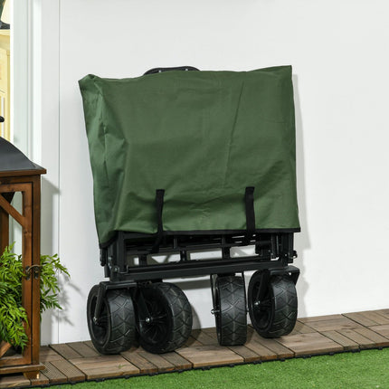 Faltbarer Handwagen mit Griff, 100 kg Tragkraft – Khaki