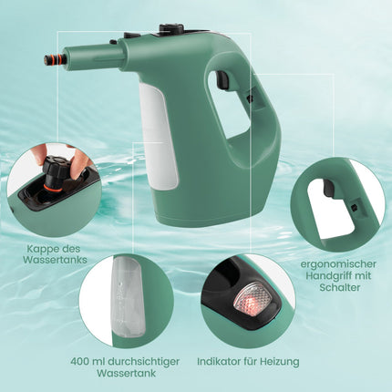 Handdampfreiniger, 1400W, 400ml, 14-teiliges Set