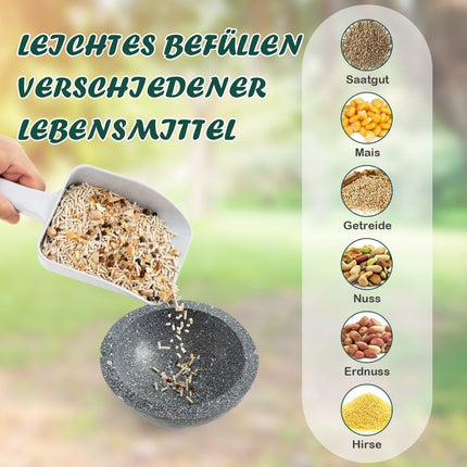 Vogelfutterstation zum Aufhängen, 2-in-1, Vogelfutterstation &amp; Vogelbad, Grau