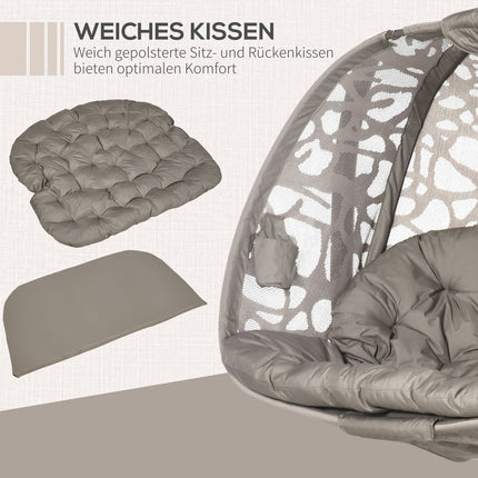 2-Sitzer-Hängekorbsessel, klappbarer Sitz, 240 kg Tragkraft