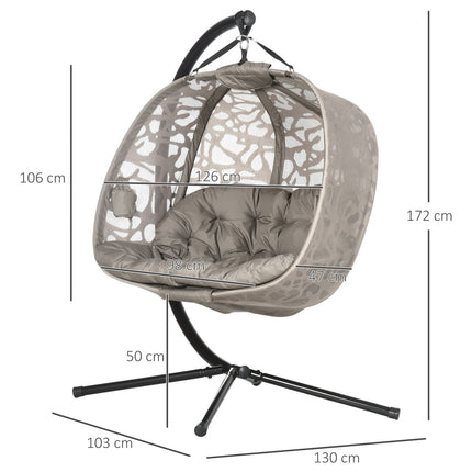2-Sitzer-Hängekorbsessel, klappbarer Sitz, 240 kg Tragkraft