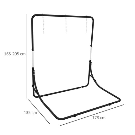 Höhenverstellbares Hängesesselgestell, 250 kg Tragkraft, schwarz