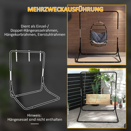 Höhenverstellbares Hängesesselgestell, 250 kg Tragkraft, schwarz