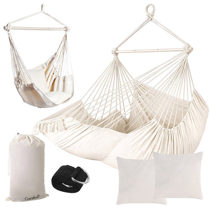 Hanging Chair with Cushions, 150kg Capacity, Beige