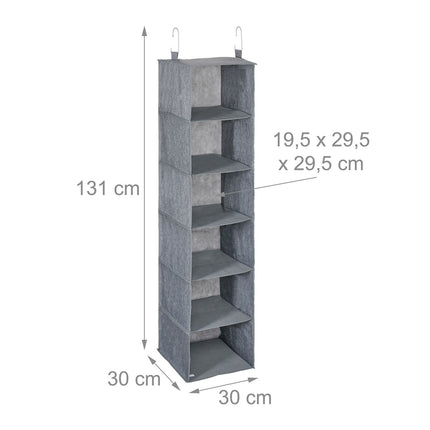 Hanging Closet Organizer, 6 Compartments, Foldable