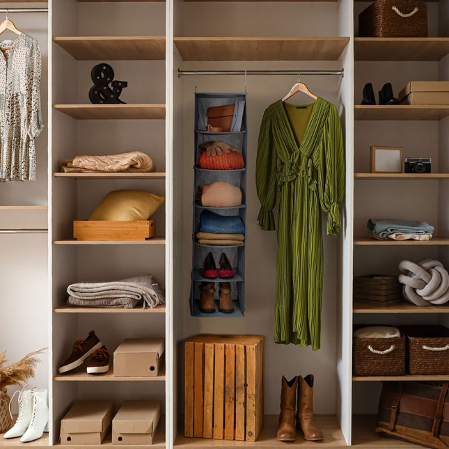 Hängeaufbewahrung für den Schrank, 6 Fächer, faltbar