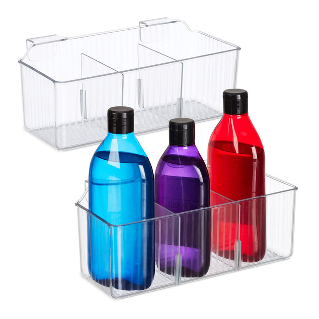 Hanging Door Organisers, 3 Slots, Transparent Baskets
