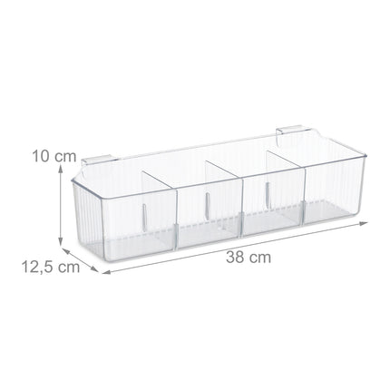 Tür-Hängeorganizer, 4 Fächer, transparente Körbe