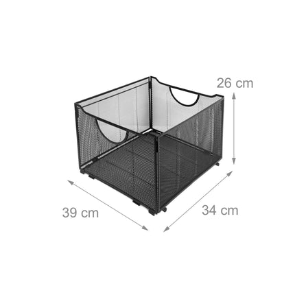 Hängemappen-Box, Stahlgitter, stapelbar mit Griffen