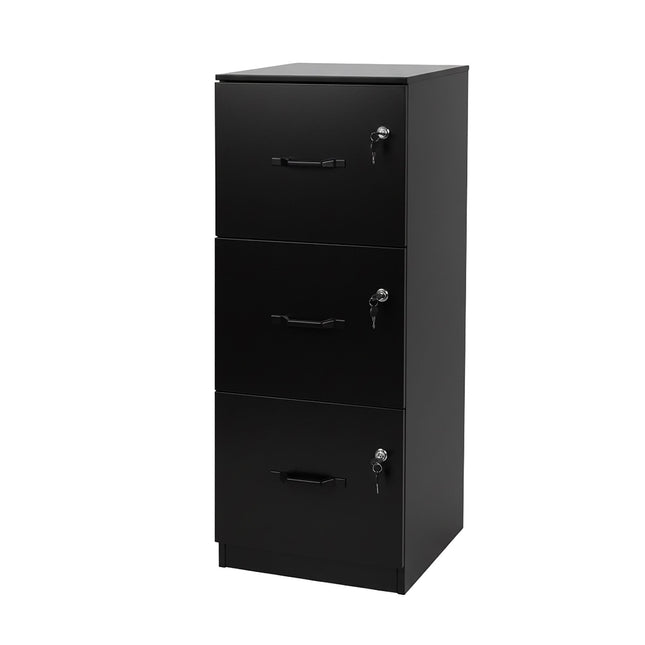 Hanging File Cabinet, 3 Drawers, Lockable, Compact