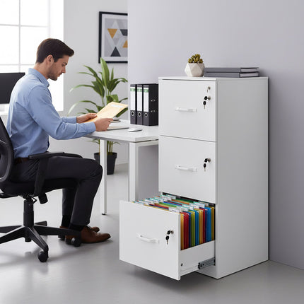Hängeregistraturschrank, 3 Schubladen, abschließbar, kompakt