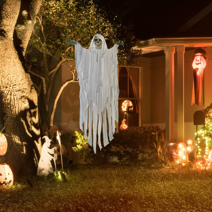 Hanging Glow-In-The-Dark Skeleton With Sound, 153 cm