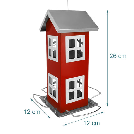 Hängendes Vogelhaus aus Metall mit abnehmbarem Dach