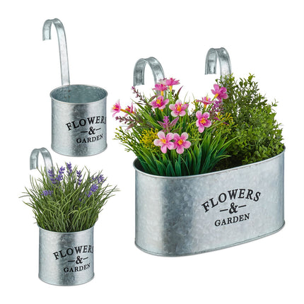 Hänge-Pflanztöpfe 3er-Set für Balkon & Garten
