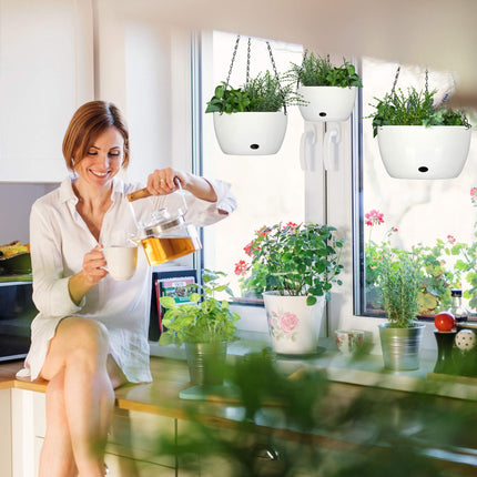 Hanging baskets with water containers set of 3