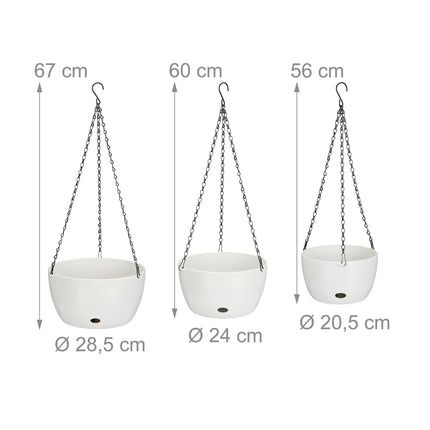 Hanging baskets with water containers set of 3