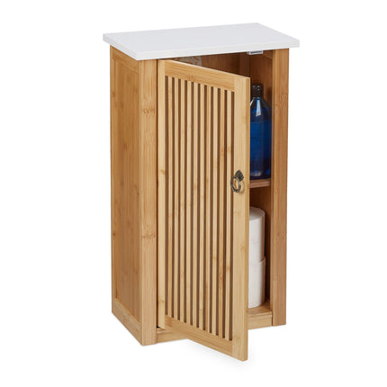Meuble de salle de bain suspendu en bambou