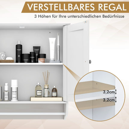 Hangende badkamerkast met handdoekhouder badkamerkast 60 x 21 x 61 cm wit